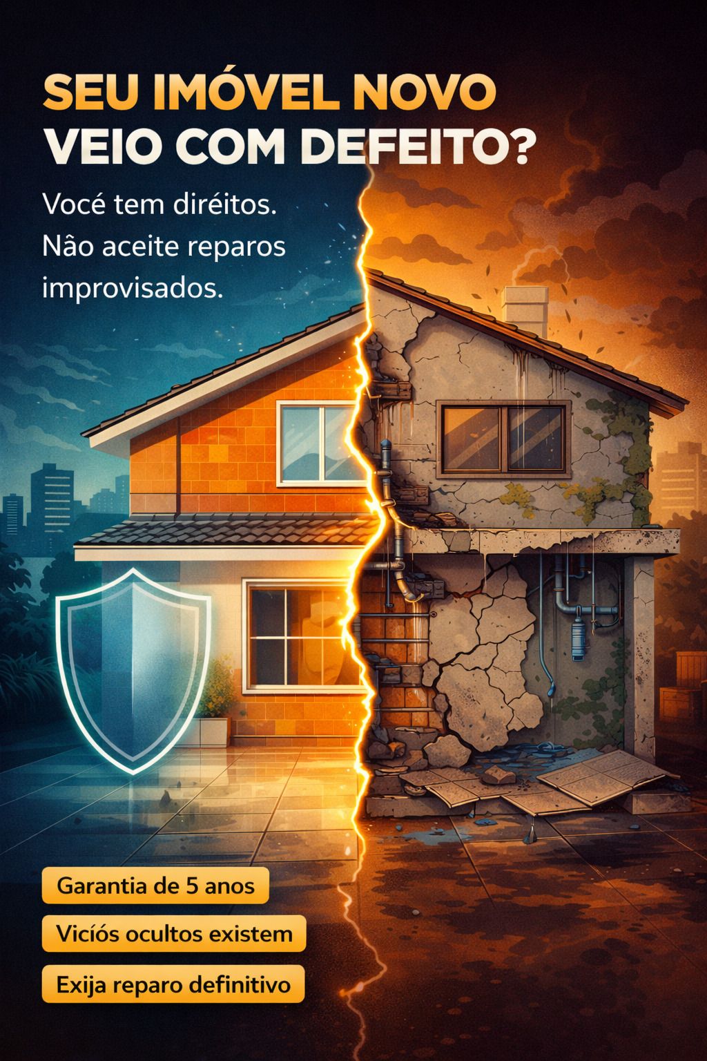 Construtora entregou o imóvel com defeito: Saiba como exigir o reparo