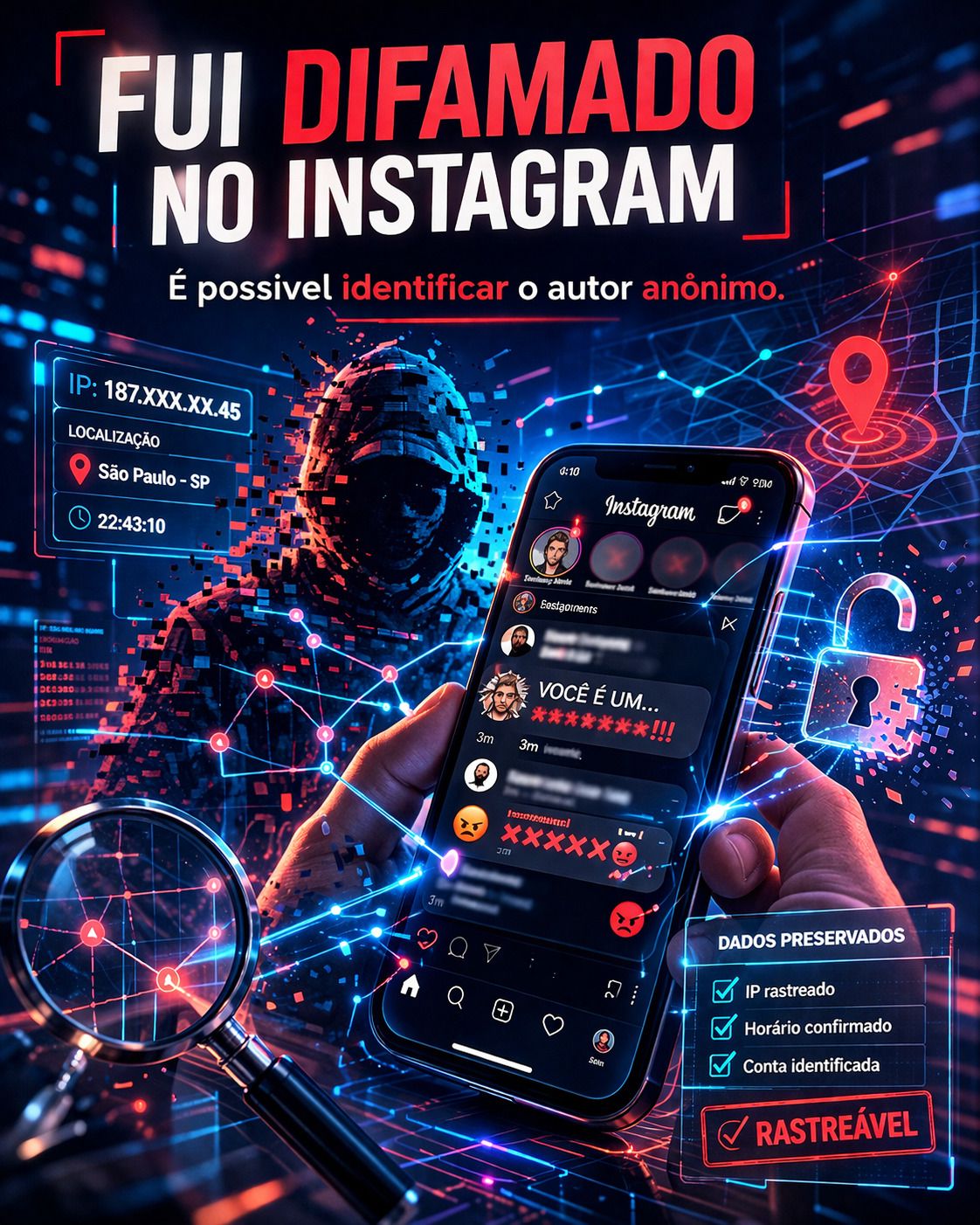 Fui difamado no Instagram: Como identificar e processar o autor anônimo?