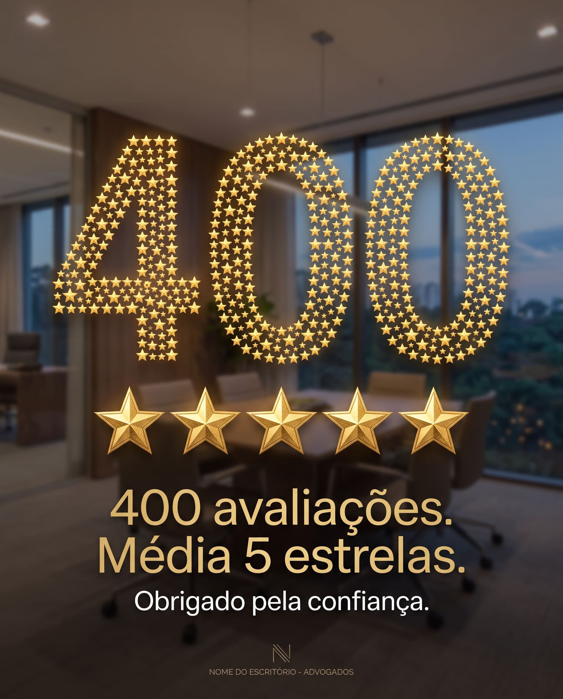 400 avaliações positivas no Google. Média: 5 estrelas.
